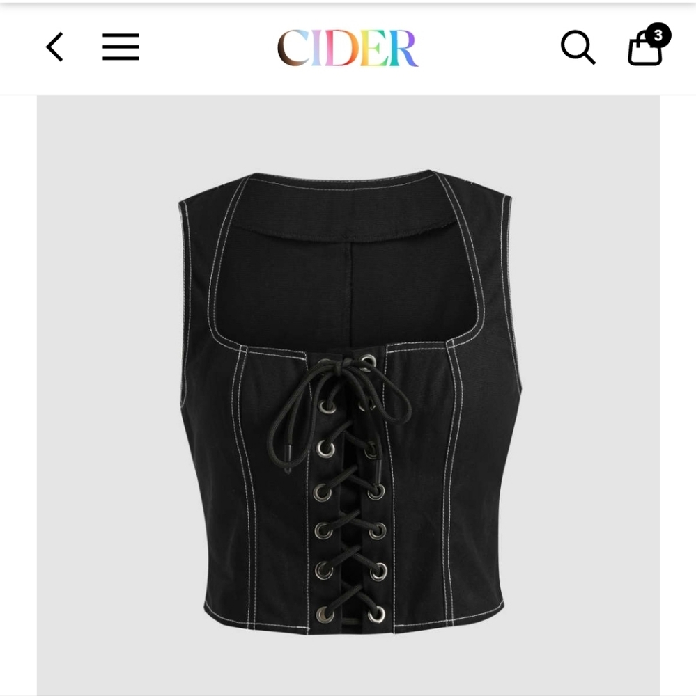 NWT Cider lace up crop top